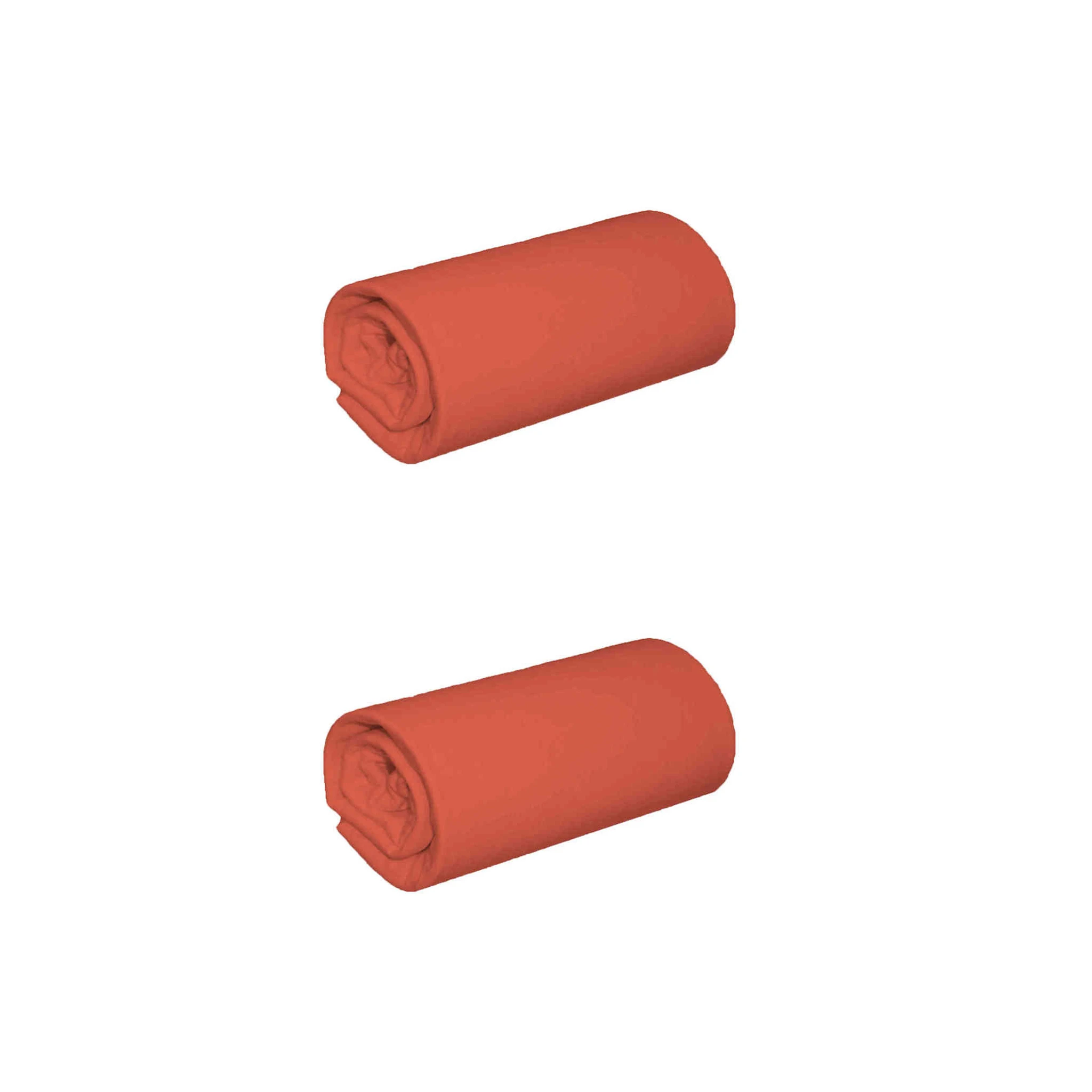 Lot De 2 Draps Housses Jersey Orange Terracotta Bonnet 30 Cm 3 Lot De 2 Draps Housses Jersey Orange Terracotta Bonnet 30 Cm