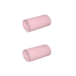 Lot De 2 Draps Housses Jersey Rose Thé Bonnet 30 Cm 100% Coton Biologique
