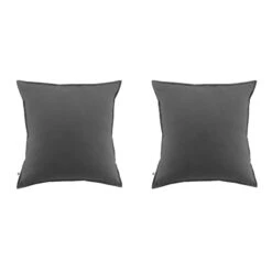 Lot De 2 Taies D'oreiller Flanelle Anthracite