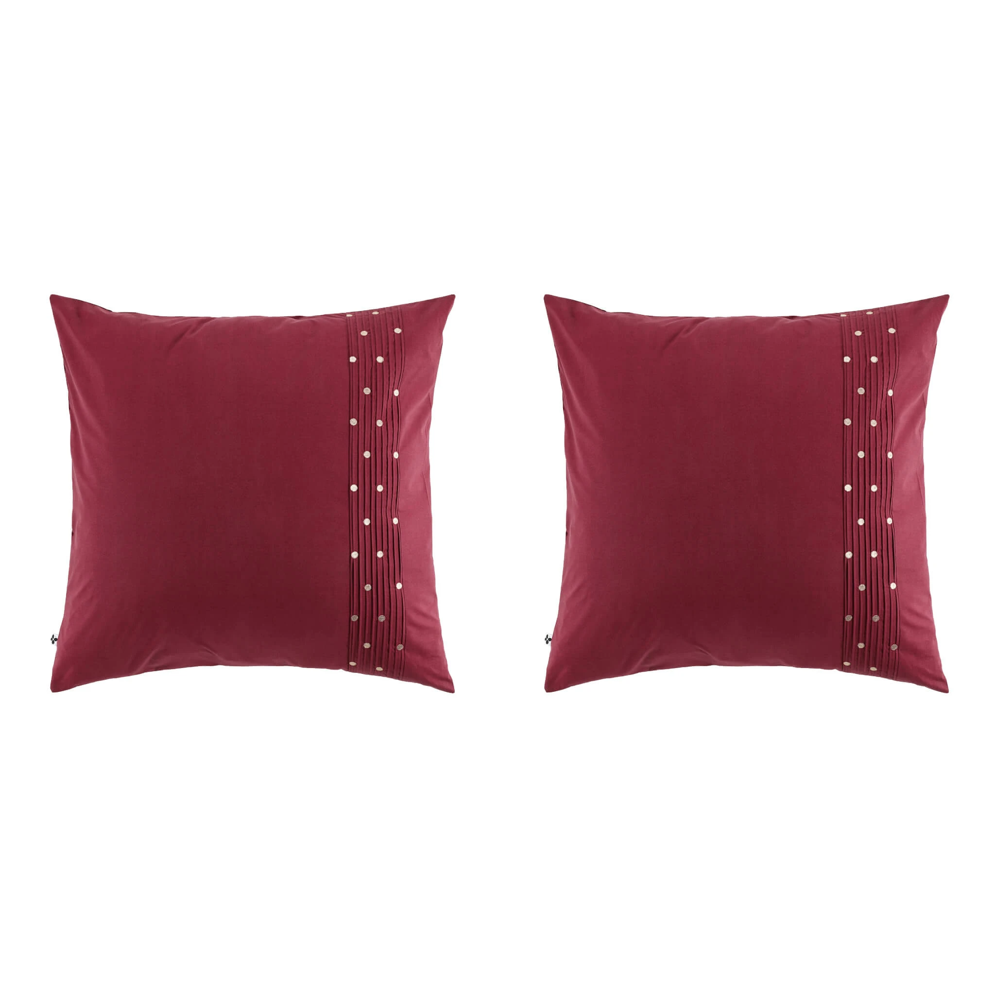 Lot De 2 Taies D'oreiller Brodées Plis Religieuses Bordeaux 3 Lot De 2 Taies D'oreiller Brodées Plis Religieuses Bordeaux