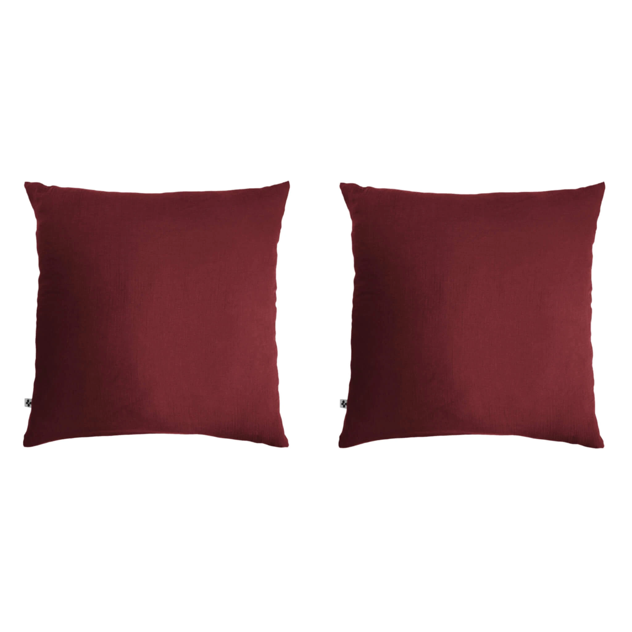 Lot De 2 Taies D'oreillers Double Gaze De Coton Bordeaux 3 Lot De 2 Taies D'oreillers Double Gaze De Coton Bordeaux