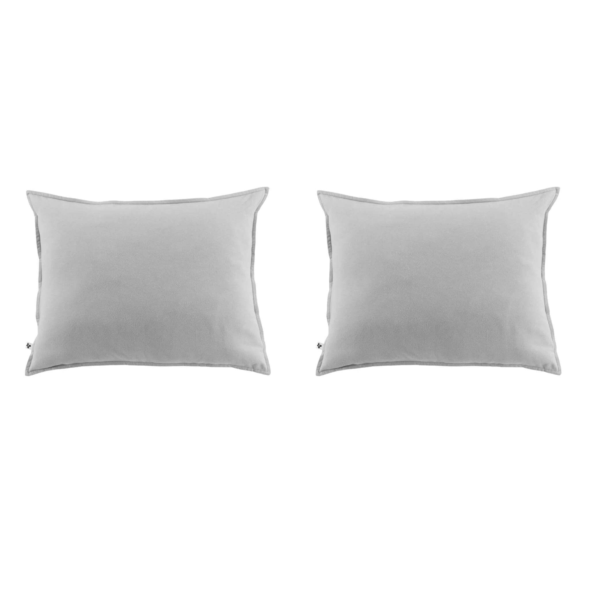Lot De 2 Taies D'oreiller Flanelle Gris 4 Lot De 2 Taies D'oreiller Flanelle Gris – Image 2