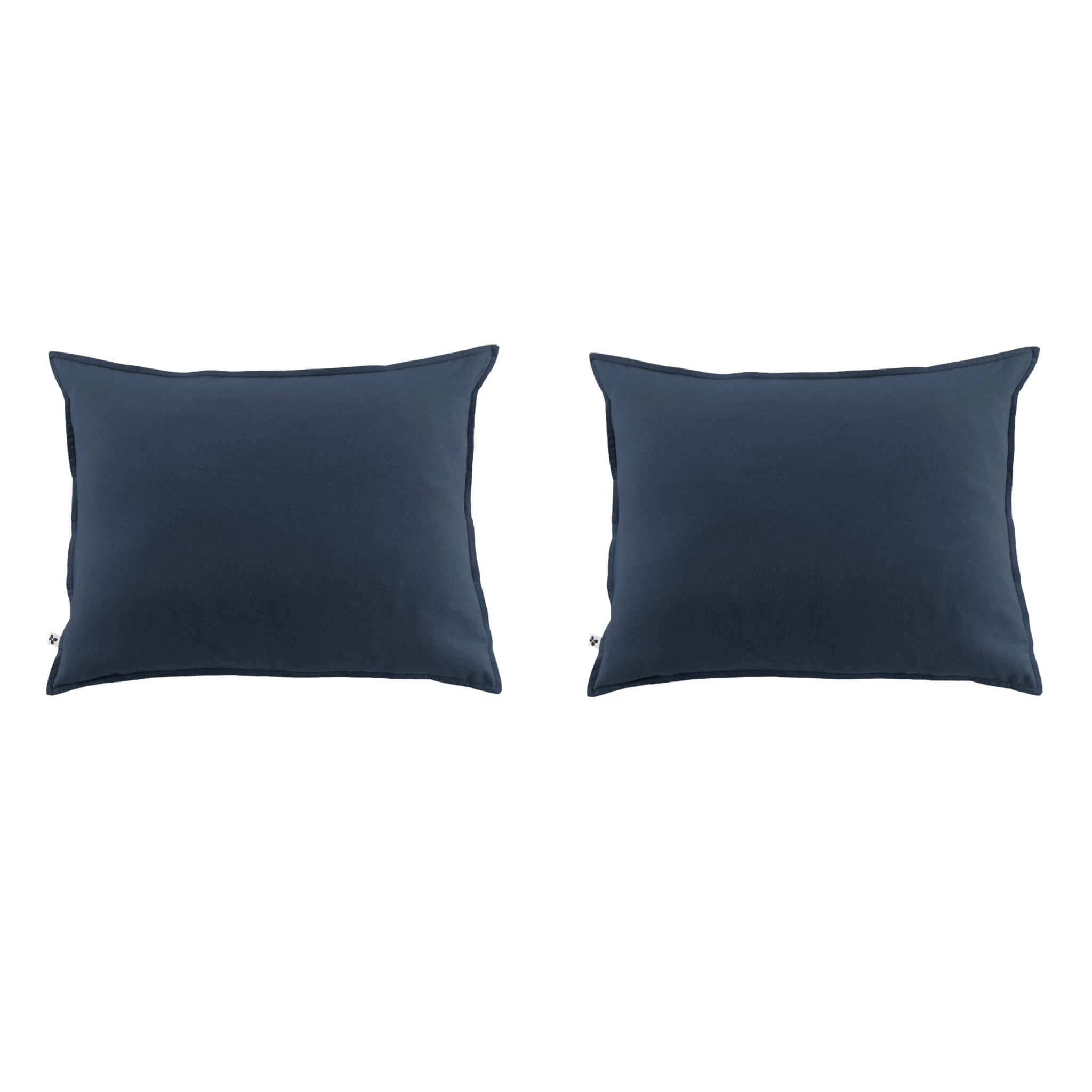 Lot De 2 Taies D'oreiller Flanelle Marine 4 Lot De 2 Taies D'oreiller Flanelle Marine – Image 2