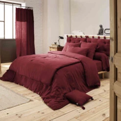 Housse De Couette Double Gaze De Coton Bordeaux 9 Housse De Couette Double Gaze De Coton Bordeaux -Terre de nuit boutique bordeaux ambiance 2