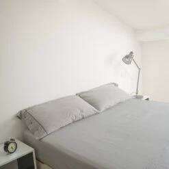 Drap Housse Gris Mastic 100% Coton Bonnet 30 Cm 7 Drap Housse Gris Mastic 100% Coton Bonnet 30 Cm -Terre de nuit boutique coton 57 mastic 1