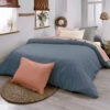 Housse De Couette 100% Coton Biologique Indigo - Tradilinge -Terre de nuit boutique cotonbio indigo