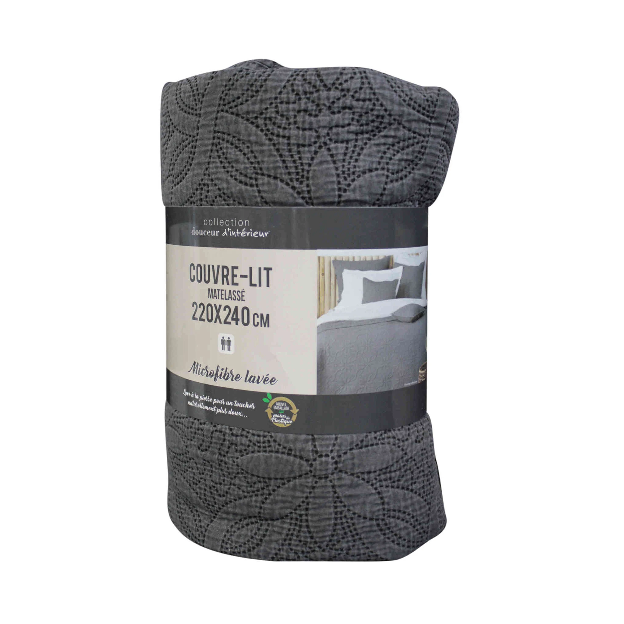 Couvre-lit Microfibre Lavée Matelassé Florette 240x220 Cm 5 Couvre-lit Microfibre Lavée Matelassé Florette 240x220 Cm – Image 3