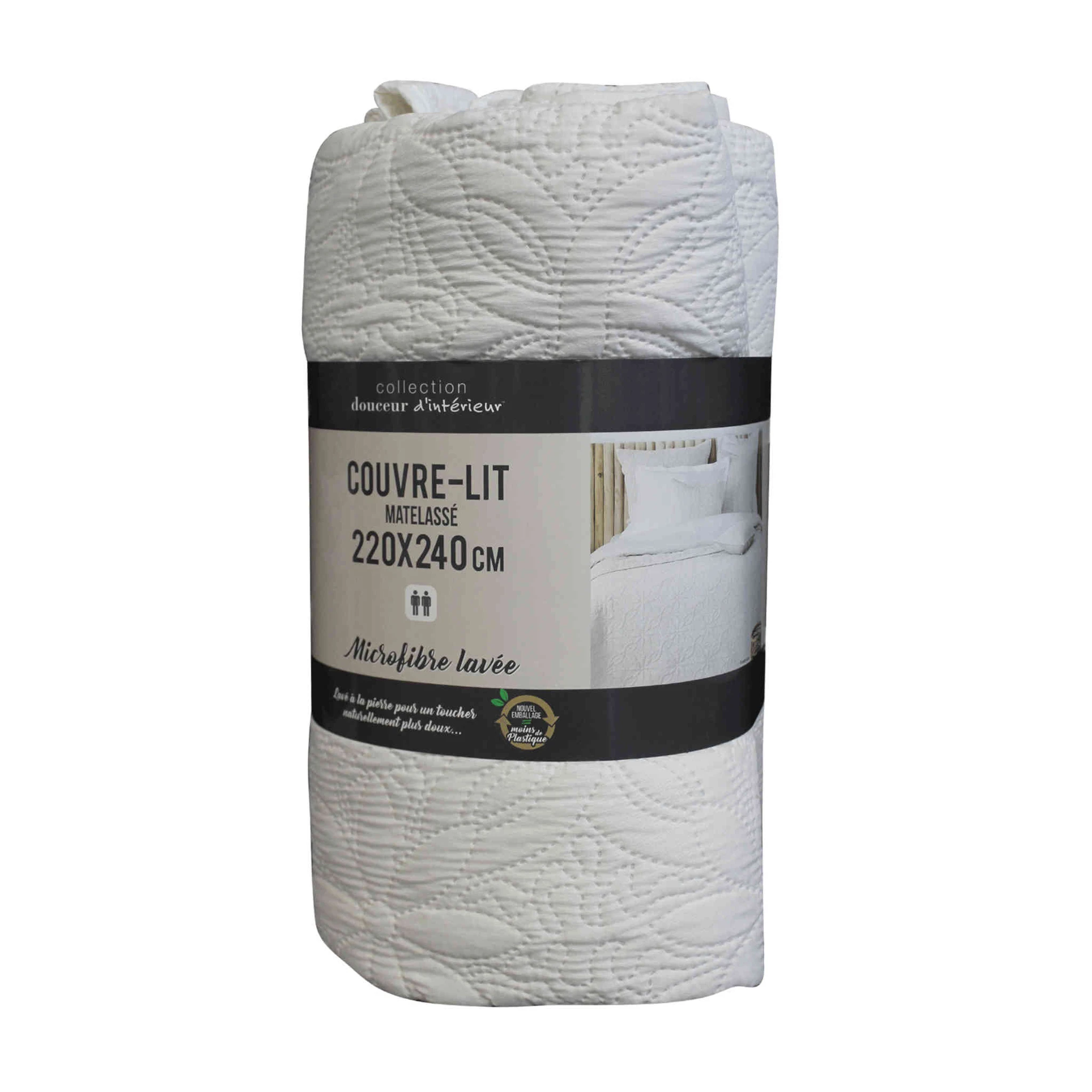 Couvre-lit Microfibre Lavée Matelassé Florette 240x220 Cm 8 Couvre-lit Microfibre Lavée Matelassé Florette 240x220 Cm – Image 6