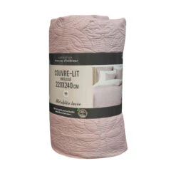 Couvre-lit Microfibre Lavée Matelassé Florette 240x220 Cm 22 Couvre-lit Microfibre Lavée Matelassé Florette 240x220 Cm -Terre de nuit boutique couvre lit florette rose 2