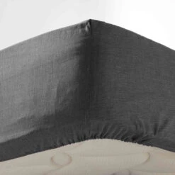 Drap Housse Polycoton Actually Anthracite Bonnet 30 Cm -Terre de nuit boutique dh actually anthracite zoom