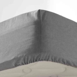 Drap Housse Polycoton Actually Gris Bonnet 30 Cm -Terre de nuit boutique dh actually gris zoom