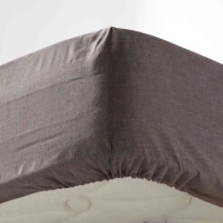 Drap Housse Polycoton Actually Noisette Bonnet 30 Cm -Terre de nuit boutique dh actually noisette zoom