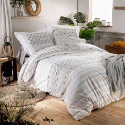 Drap Housse Diego Gris Bonnet 40 Cm - Tradilinge -Terre de nuit boutique dh diego gris ambiance 1