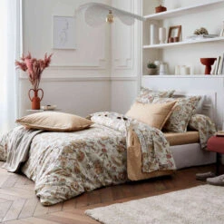 Drap Housse Percale Santal Beige Bonnet 40 Cm - Tradilinge -Terre de nuit boutique dh santal beige ambiance 1