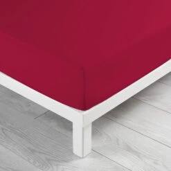 Drap Housse Biolina En Coton Biologique Bonnet 30 Cm -Terre de nuit boutique drap housse biolina bordeaux angle ambiance