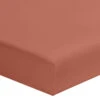 Drap Housse Terracotta 100% Coton Bonnet 30 Cm -Terre de nuit boutique drap housse coton terracotta bonnet 30 fond blanc 1