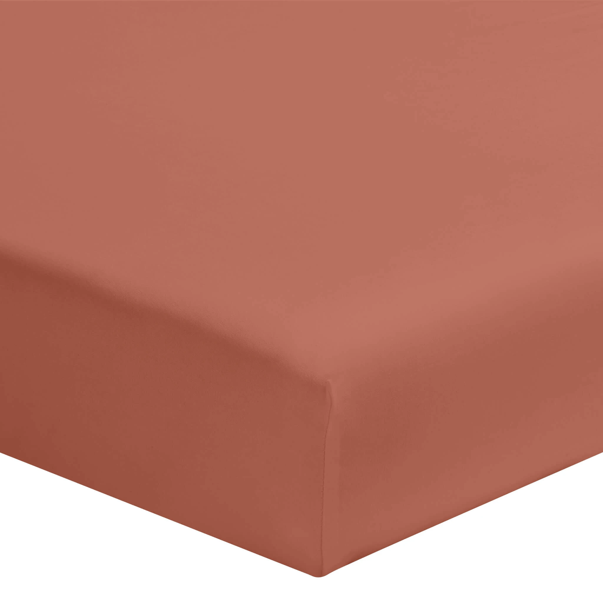 Drap Housse Terracotta 100% Coton Bonnet 30 Cm 3 Drap Housse Terracotta 100% Coton Bonnet 30 Cm