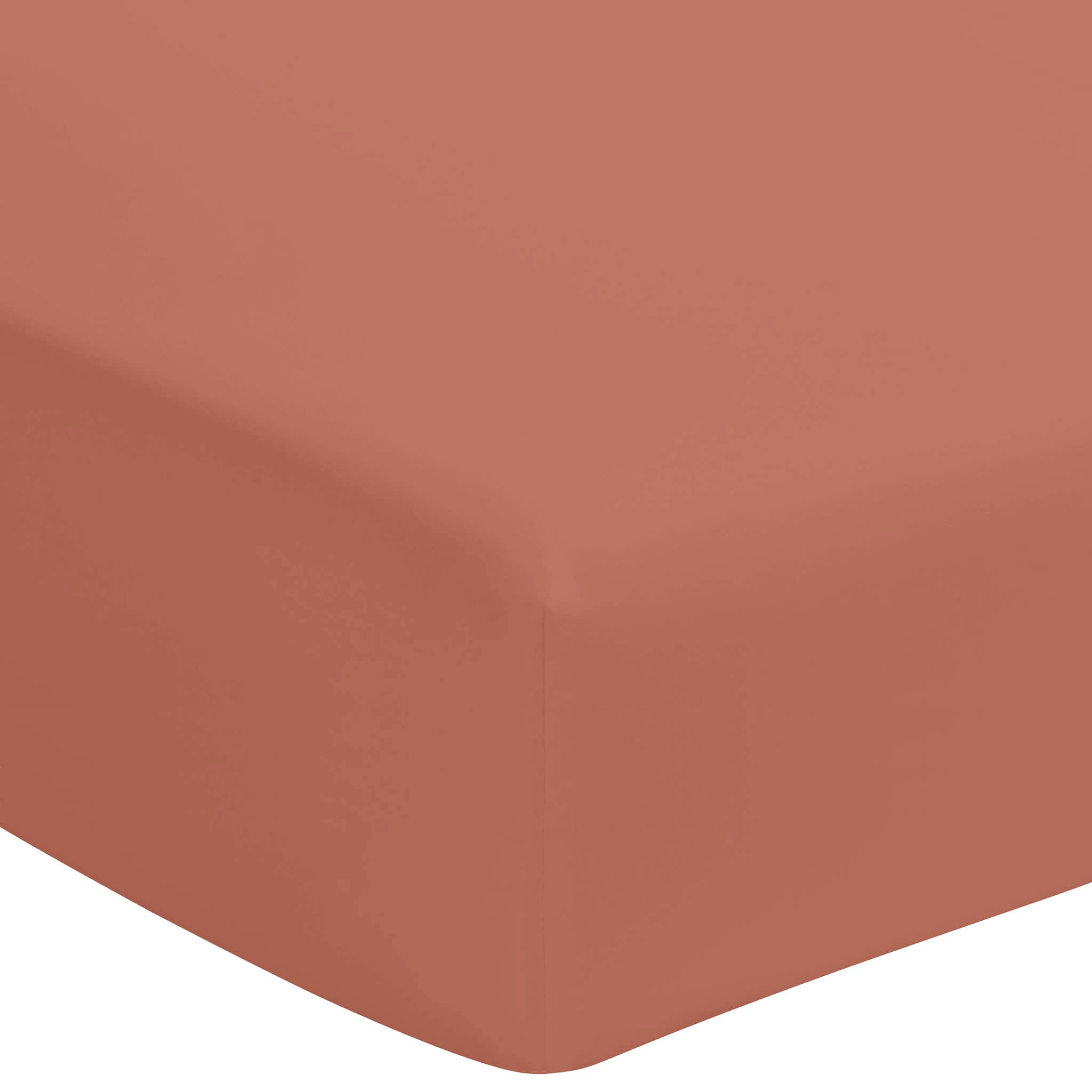 Drap Housse Terracotta 100% Coton Bonnet 40 Cm 3 Drap Housse Terracotta 100% Coton Bonnet 40 Cm