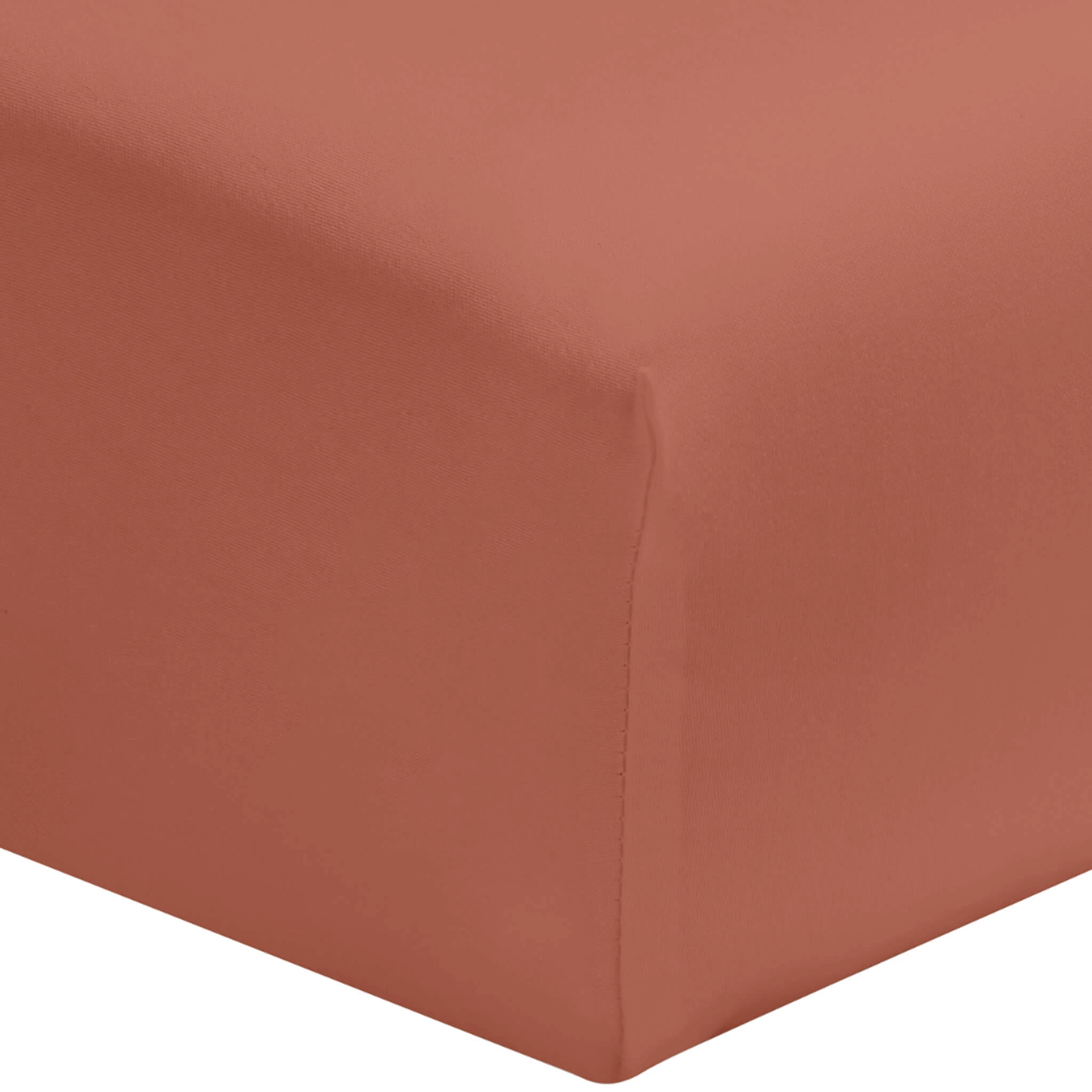 Drap Housse Terracotta 100% Coton Bonnet 40 Cm 4 Drap Housse Terracotta 100% Coton Bonnet 40 Cm – Image 2