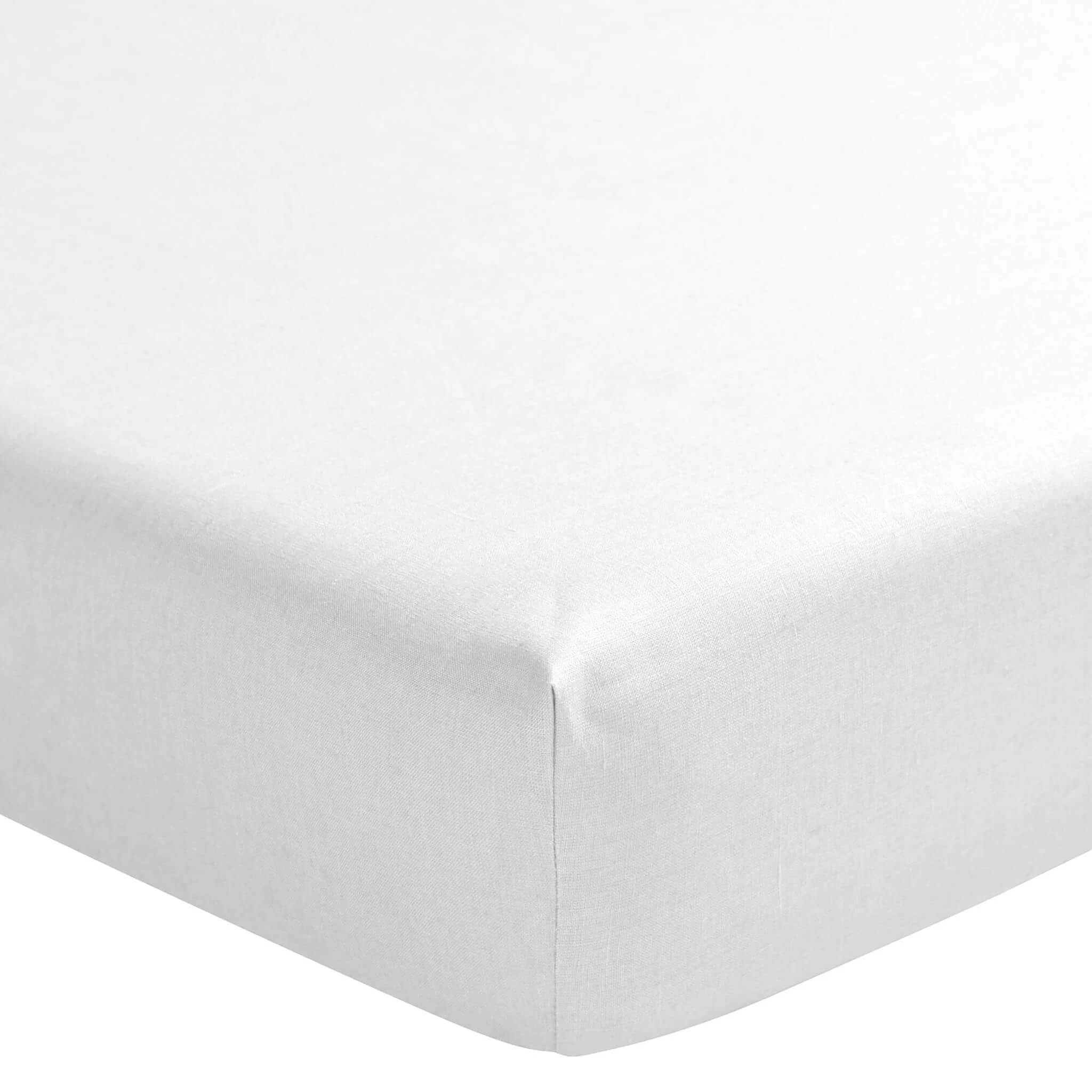 Drap Housse Blanc 100% Lin Bonnet 30 Cm 3 Drap Housse Blanc 100% Lin Bonnet 30 Cm