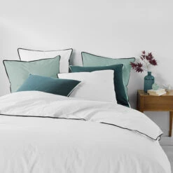 Drap Housse Coton Lavé Linette Blanc -Terre de nuit boutique drap housse linette blanc