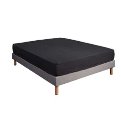 Drap Housse 100% Coton Noir - Bonnet 27 Cm