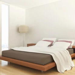 Drap Housse Jersey Taupe Bonnet 30 Cm 100% Coton Biologique -Terre de nuit boutique drap housse taupe 1