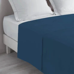 Drap Plat Biolina En Coton Biologique -Terre de nuit boutique drap plat biolina bleu ambiance