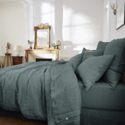 Drap Plat Lin Lavé 17 Drap Plat Lin Lavé -Terre de nuit boutique drap plat soline anthra ambiance 2 2
