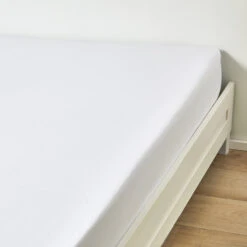 Drap Housse Satin Blanc