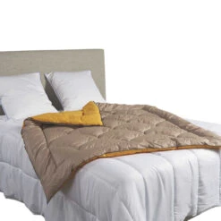 Édredon Gonflant Bicolore Taupe-or Terre De Nuit -Terre de nuit boutique edredon beige 2