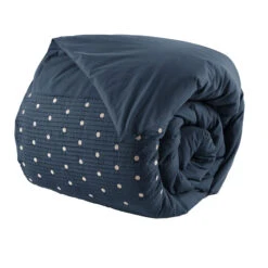 Housse De Couette Brodée Plis Religieuses Marine