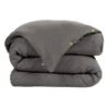 Housse De Couette Double Gaze De Coton Gris Anthracite -Terre de nuit boutique hc anthracite