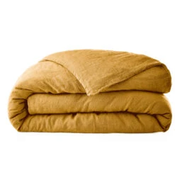 Housse De Couette Lin Lavé 13 Housse De Couette Lin Lavé -Terre de nuit boutique housse de couette lin lave jaune fond blanc