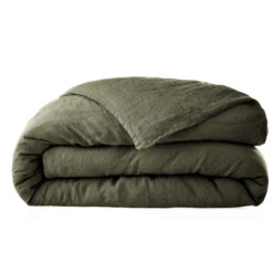 Housse De Couette Lin Lavé 14 Housse De Couette Lin Lavé -Terre de nuit boutique housse de couette lin lave kaki fond blanc