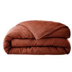 Housse De Couette Lin Lavé 15 Housse De Couette Lin Lavé -Terre de nuit boutique housse de couette lin lave orange fond blanc