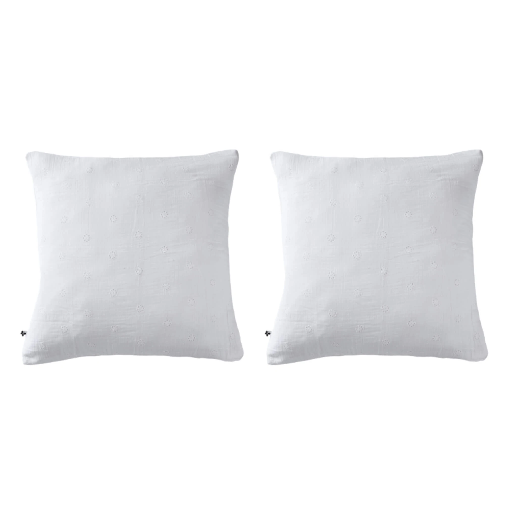Lot De 2 Taies D'oreillers Brodées Double Gaze De Coton 12 Lot De 2 Taies D'oreillers Brodées Double Gaze De Coton – Image 10