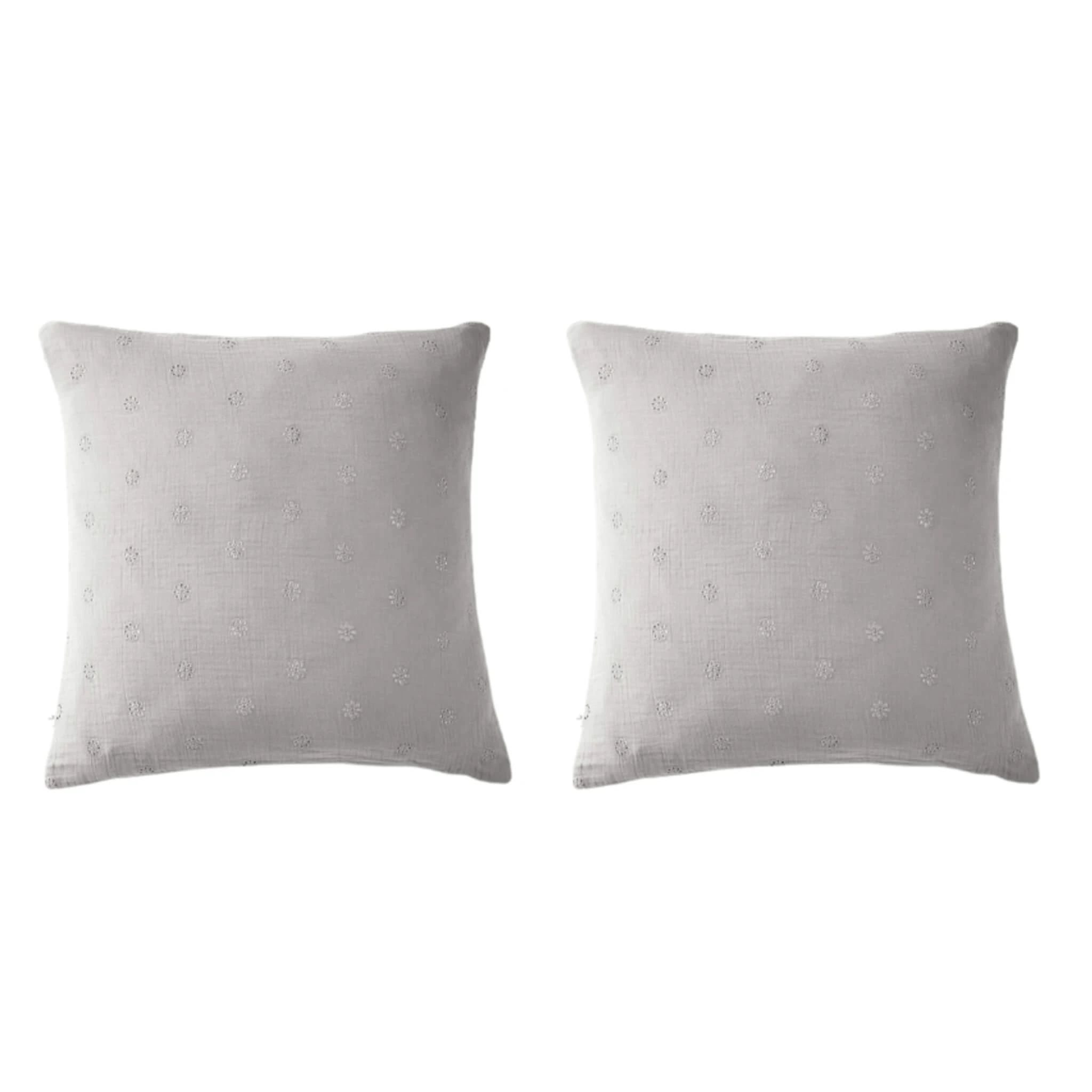 Lot De 2 Taies D'oreillers Brodées Double Gaze De Coton 4 Lot De 2 Taies D'oreillers Brodées Double Gaze De Coton – Image 2