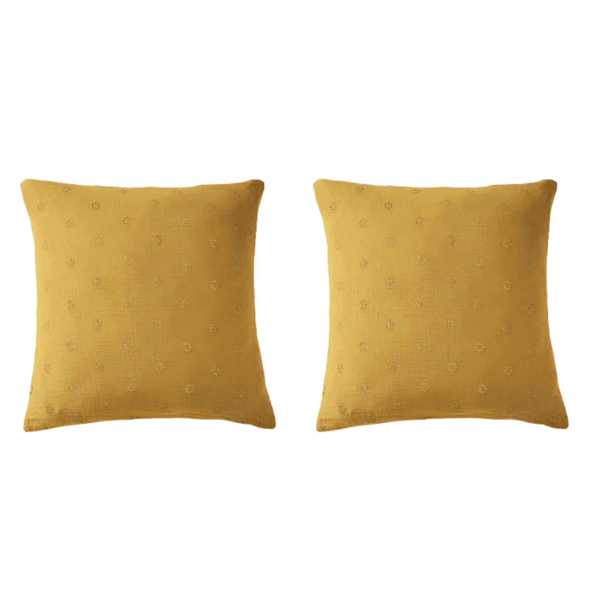 Lot De 2 Taies D'oreillers Brodées Double Gaze De Coton 5 Lot De 2 Taies D'oreillers Brodées Double Gaze De Coton – Image 3