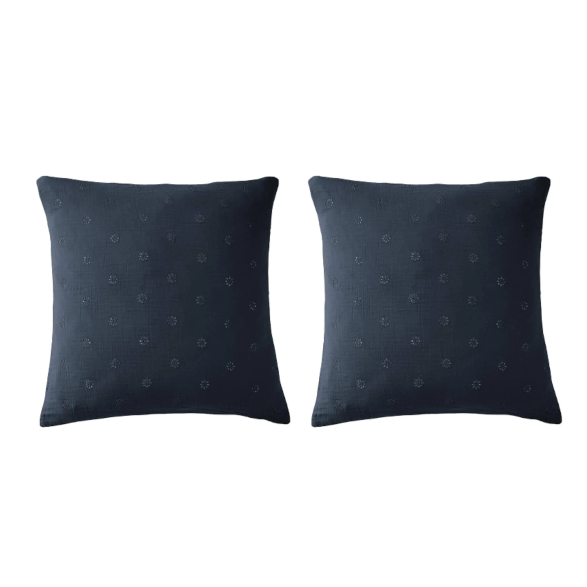 Lot De 2 Taies D'oreillers Brodées Double Gaze De Coton 7 Lot De 2 Taies D'oreillers Brodées Double Gaze De Coton – Image 5