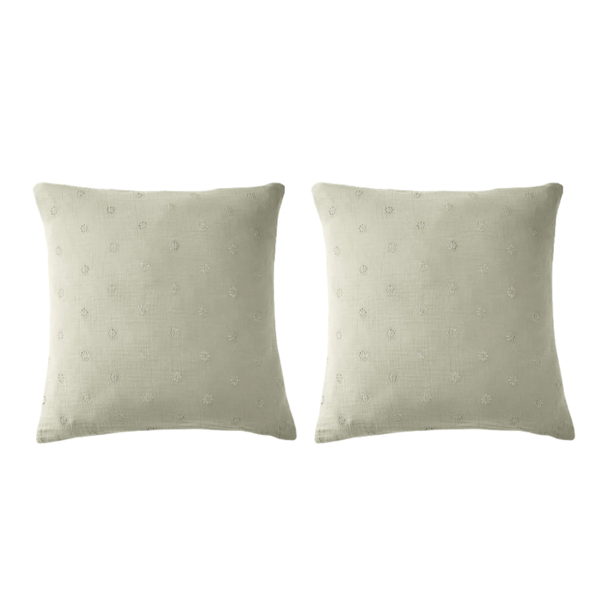Lot De 2 Taies D'oreillers Brodées Double Gaze De Coton 11 Lot De 2 Taies D'oreillers Brodées Double Gaze De Coton – Image 9