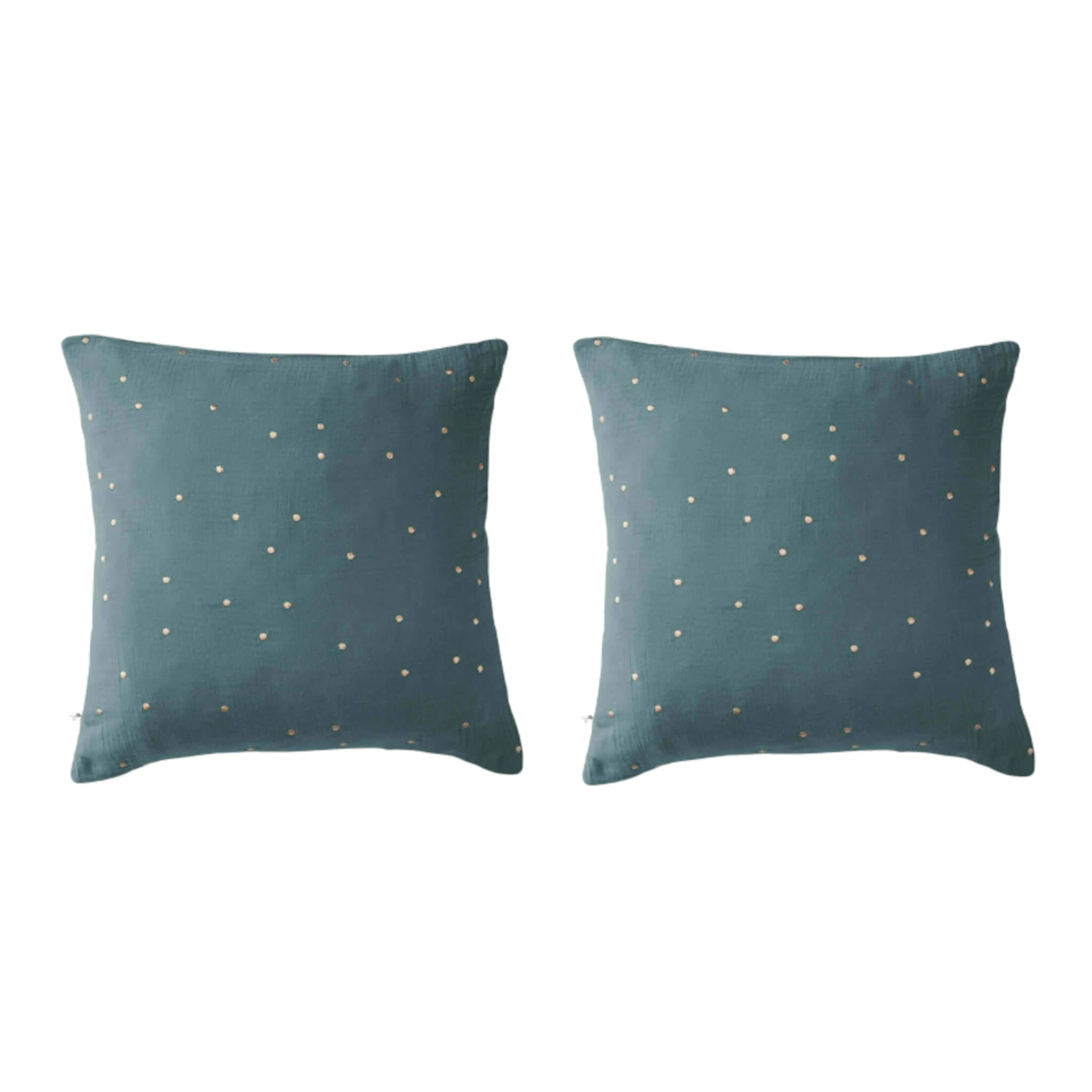 Lot De 2 Taies D'oreillers à Pois Brodés Double Gaze De Coton 11 Lot De 2 Taies D'oreillers à Pois Brodés Double Gaze De Coton – Image 9