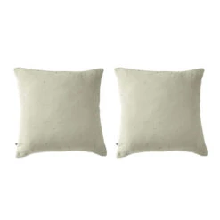 Lot De 2 Taies D'oreillers à Pois Brodés Double Gaze De Coton 28 Lot De 2 Taies D'oreillers à Pois Brodés Double Gaze De Coton -Terre de nuit boutique lot taie oreiller chic vert fond blanc