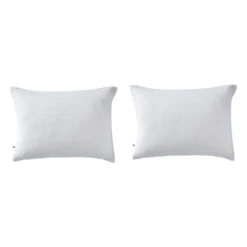 Lot De 2 Taies D'oreillers Brodées Double Gaze De Coton 39 Lot De 2 Taies D'oreillers Brodées Double Gaze De Coton -Terre de nuit boutique lot taie oreiller rectangle boho blanc fond blanc