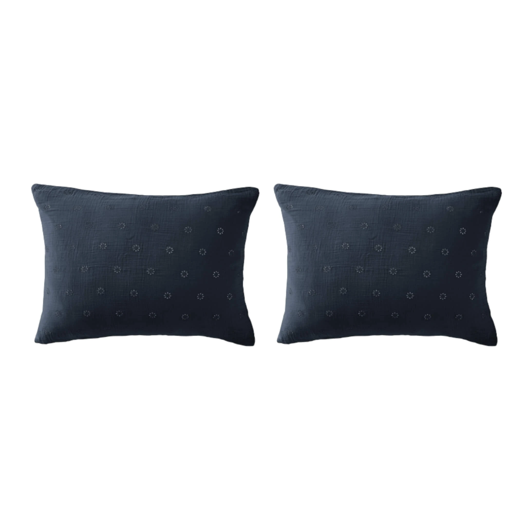 Lot De 2 Taies D'oreillers Brodées Double Gaze De Coton 15 Lot De 2 Taies D'oreillers Brodées Double Gaze De Coton – Image 13