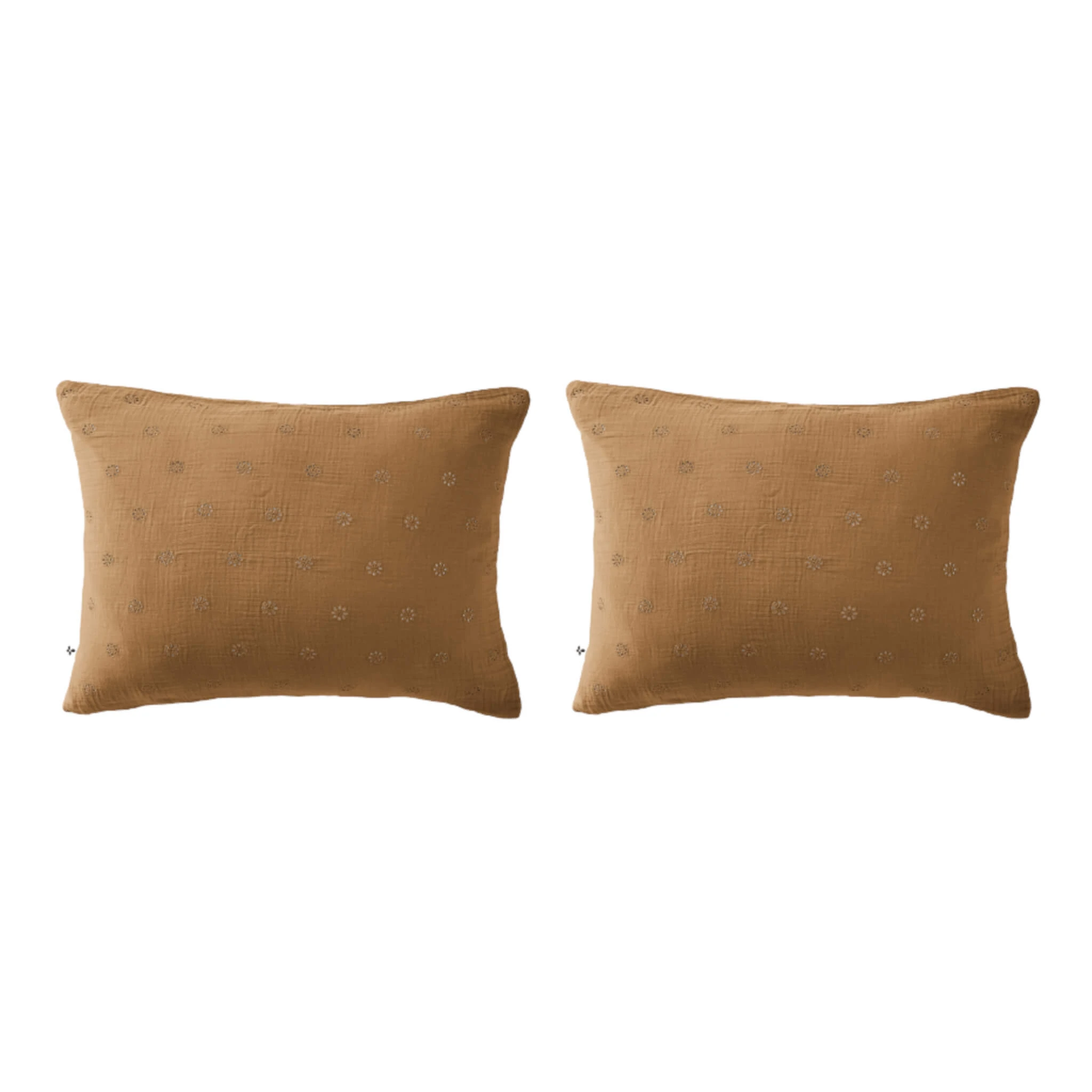 Lot De 2 Taies D'oreillers Brodées Double Gaze De Coton 16 Lot De 2 Taies D'oreillers Brodées Double Gaze De Coton – Image 14