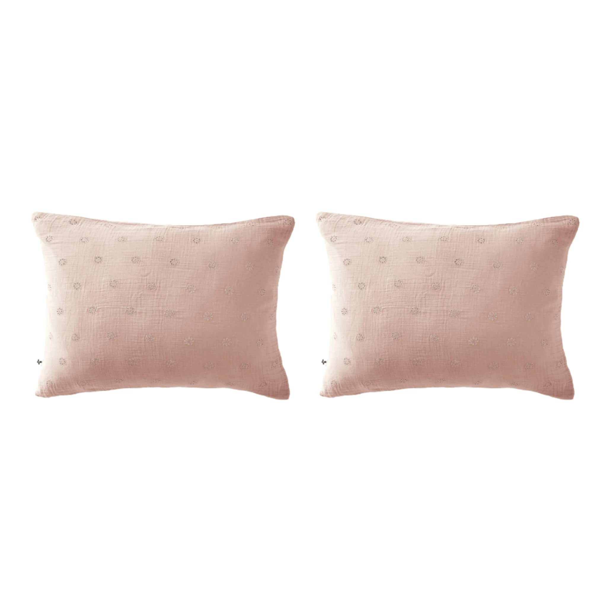 Lot De 2 Taies D'oreillers Brodées Double Gaze De Coton 18 Lot De 2 Taies D'oreillers Brodées Double Gaze De Coton – Image 16