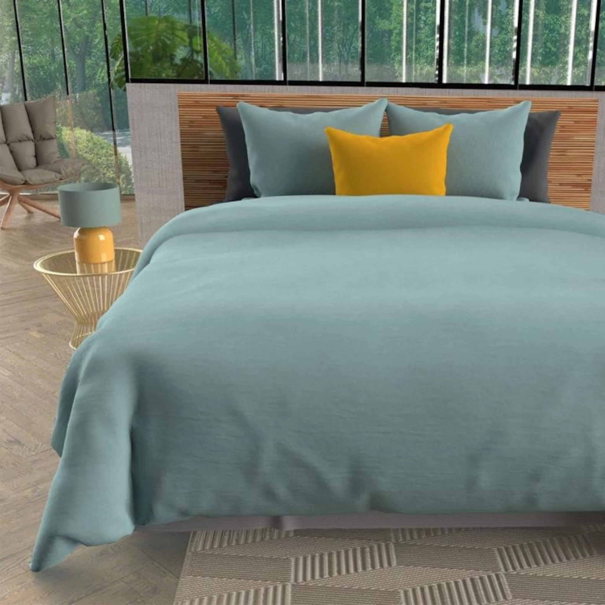 Parure De Lit Unie Bohème Bleu 3 Parure De Lit Unie Bohème Bleu