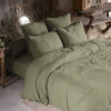 Parure De Lit Double Gaze De Coton Kaki -Terre de nuit boutique parure kaki 1