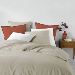 Parure De Lit Coton Lavé Linette Lin -Terre de nuit boutique parure linette lin